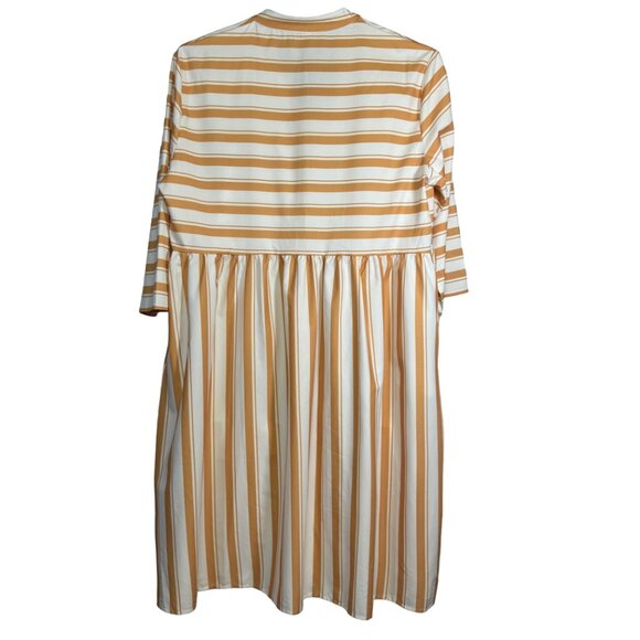 Womens Spring Autumn 3/4 Sleeves Oversized Loose Swing Shirt Dress V-neck Button - Picture 3 of 7